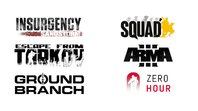 Squad, Escape From Tarkov, Ready or Not, Zero Hour, Arma III, Ground Branch, Insurgency: Sandstorm