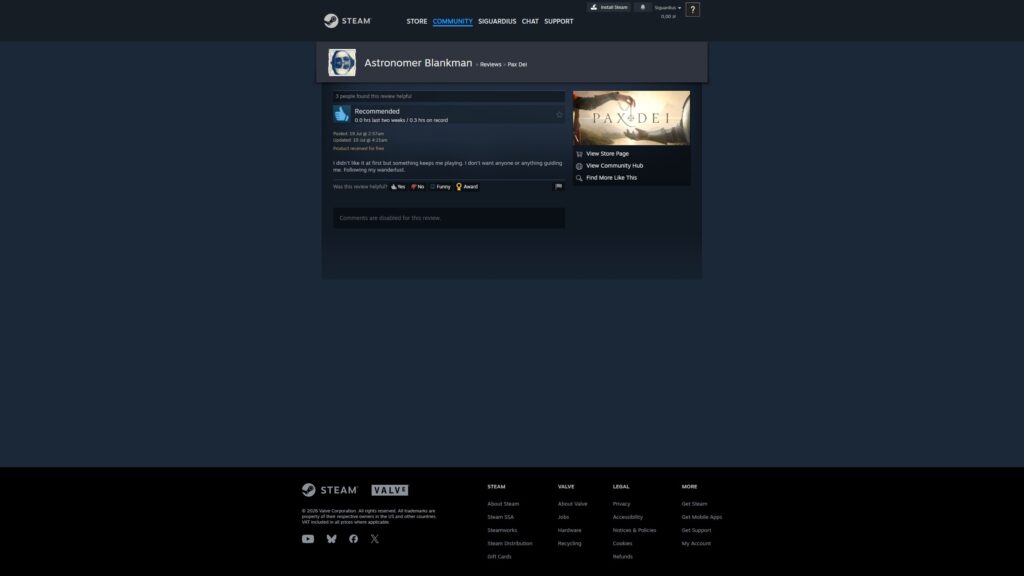 Pax Dei, steam