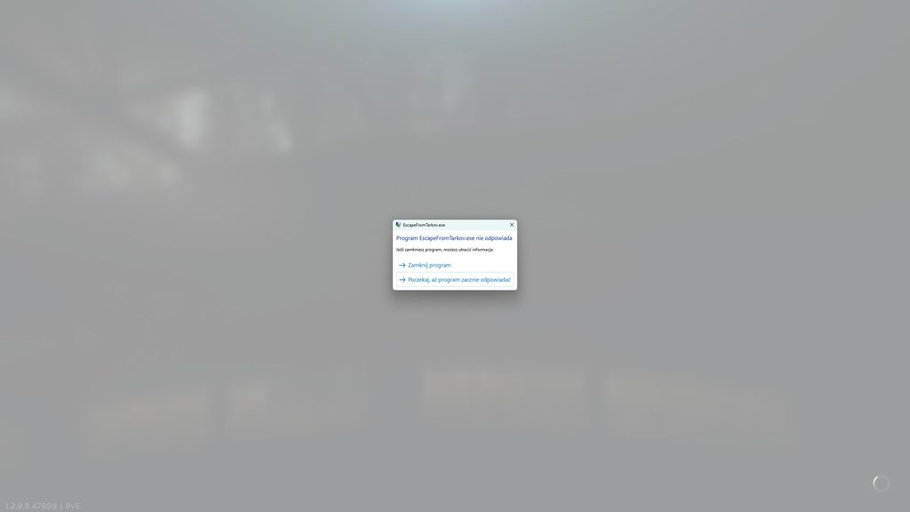 Escape From Tarkov, error, not responding
